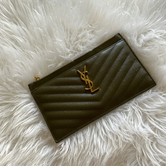 Yves Saint Laurent Bags Authentic Beautiful Olive Green Ysl Wallet